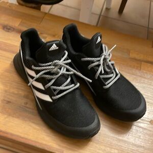 Adidas Originals RapidaRun Knit Trainers Black/ White EE7638 Kids Youth Sz 6